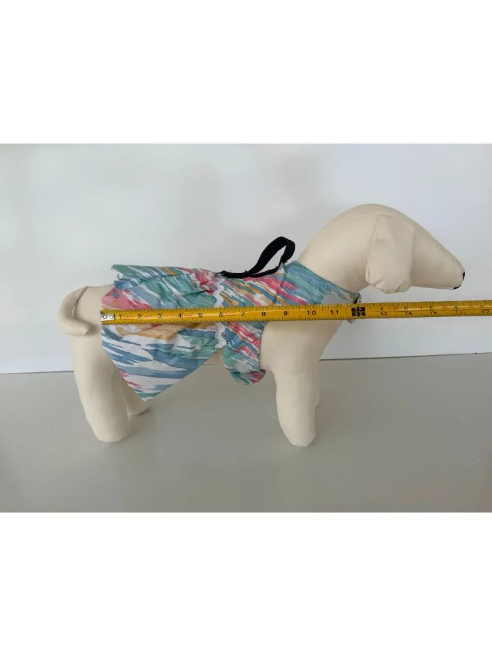 Handmade Small Dog Adjustable Dress Outfit w Harness Pastel Striped Waterproof